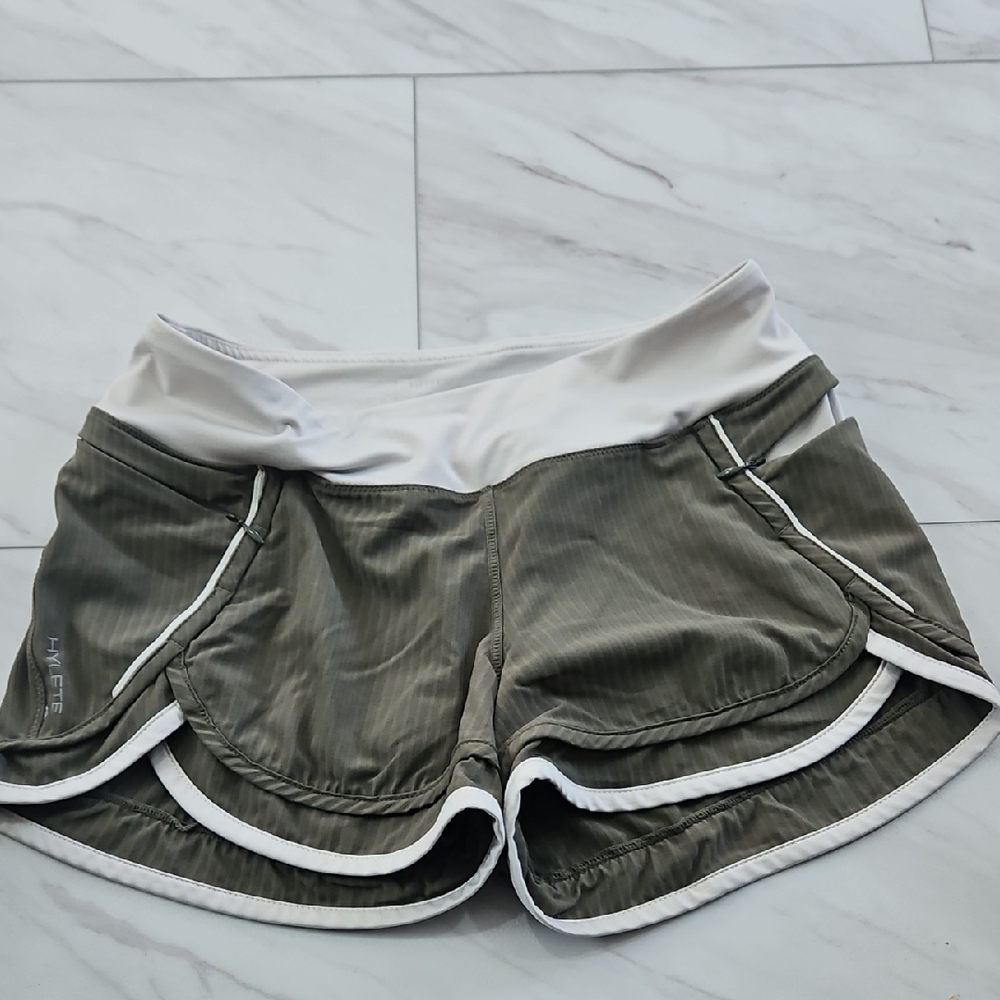 HYFVE Olive and White Athletic Shorts